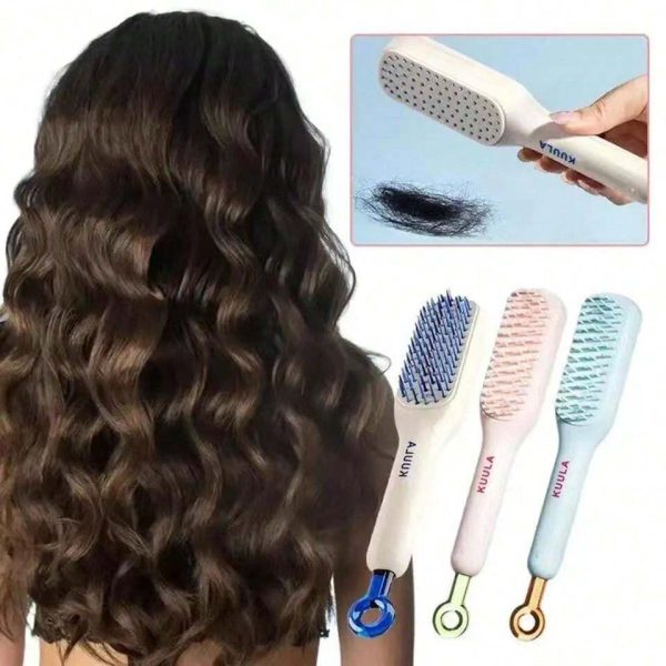 Self Cleaning Hair Comb (random Color) With Box