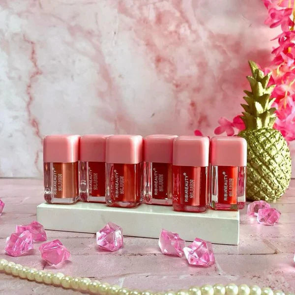 Set Of 6 Ribia Beauty Liquid Blushes